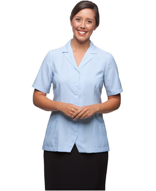 WORKWEAR, SAFETY & CORPORATE CLOTHING SPECIALISTS - Ezylin Dual Pocket Stripe Short Sleeve Shirt - Ladies