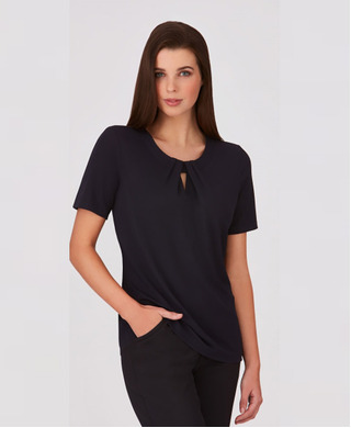 WORKWEAR, SAFETY & CORPORATE CLOTHING SPECIALISTS - The Keyhole Knit Blouse - Short Sleeve - Ladies