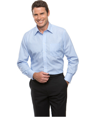 WORKWEAR, SAFETY & CORPORATE CLOTHING SPECIALISTS - Shadow Stripe Long Sleeve Shirt - Mens