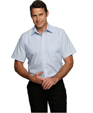 WORKWEAR, SAFETY & CORPORATE CLOTHING SPECIALISTS - Shadow Stripe Short Sleeve Shirt - Mens