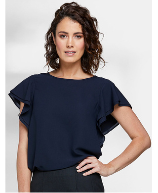 WORKWEAR, SAFETY & CORPORATE CLOTHING SPECIALISTS CR9100F70 - Amity Blouse Flutter Sleeve