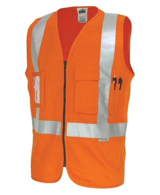 WORKWEAR, SAFETY & CORPORATE CLOTHING SPECIALISTS Day/Night Cross Back Cotton Safety Vests with CSR R/Tape