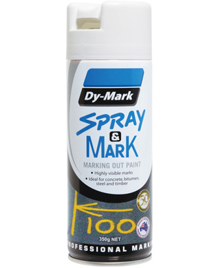 WORKWEAR, SAFETY & CORPORATE CLOTHING SPECIALISTS 40013511, Dy-Mark, Spray & Mark White, 350gm Ctn 12