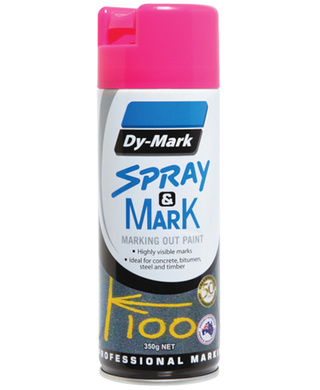 WORKWEAR, SAFETY & CORPORATE CLOTHING SPECIALISTS 40013529, Dy-Mark, Spray & Mark Fluro Pink, 350gm Each