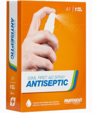 WORKWEAR, SAFETY & CORPORATE CLOTHING SPECIALISTS ANTISEPTIC, 50ML FIRST AID SPRAY, 1PK