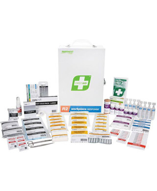 WORKWEAR, SAFETY & CORPORATE CLOTHING SPECIALISTS First Aid Kit, R2, Workplace Response Kit, Metal Wall Mount
