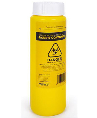 WORKWEAR, SAFETY & CORPORATE CLOTHING SPECIALISTS Sharps Container, Plastic, 250Ml, Yellow
