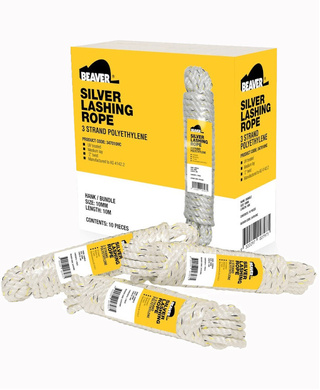 WORKWEAR, SAFETY & CORPORATE CLOTHING SPECIALISTS 10mm x 10 Mtr P.E Silver Rope 10 Ropes per Carton