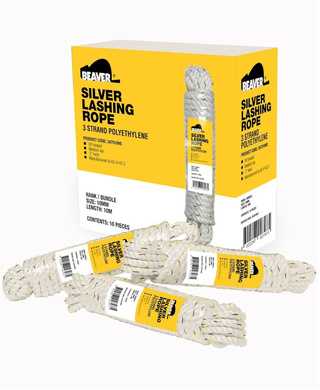 WORKWEAR, SAFETY & CORPORATE CLOTHING SPECIALISTS 10mm x 12 Mtr P.E Silver Rope 10 Ropes Per Carton