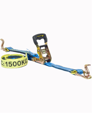 WORKWEAR, SAFETY & CORPORATE CLOTHING SPECIALISTS 35mmx6m Truckers Ratch. Assem. c/w Rubber Handle-LC1500K +Bubble Pack & Hook+Kee