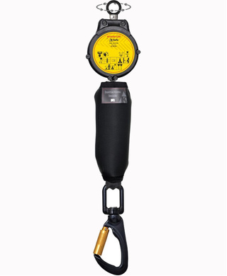 WORKWEAR, SAFETY & CORPORATE CLOTHING SPECIALISTS Retracting Lanyard Arresto Web Swivel Mount Aluminium 130AT Hook Plastic Housing 140kg x 2m Ea
