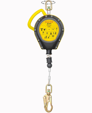 WORKWEAR, SAFETY & CORPORATE CLOTHING SPECIALISTS Inertia Reel Arresto Cable Swivel Mount HD Hook Plastic Housing 140kg x 5m Ea
