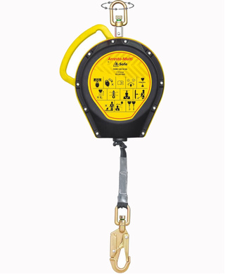 WORKWEAR, SAFETY & CORPORATE CLOTHING SPECIALISTS Inertia Reel Arresto Web Swivel Mount HD Hook Plastic Housing 140kg x3.5m Ea