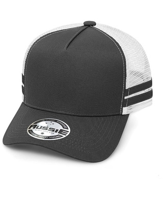 WORKWEAR, SAFETY & CORPORATE CLOTHING SPECIALISTS A-Frame Striped Trucker Cap