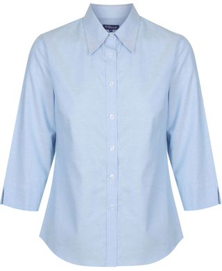 WORKWEAR, SAFETY & CORPORATE CLOTHING SPECIALISTS - OXFORD - WOMEN'S OXFORD 3/4 SLEEVE SHIRT