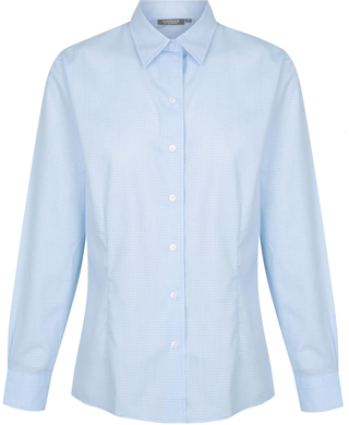 WORKWEAR, SAFETY & CORPORATE CLOTHING SPECIALISTS - BELL - WOMEN'S MINI CHECK LONG SLEEVE SHIRT