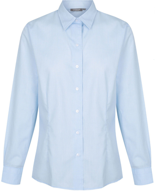 WORKWEAR, SAFETY & CORPORATE CLOTHING SPECIALISTS BELL - WOMEN'S MINI CHECK LONG SLEEVE SHIRT
