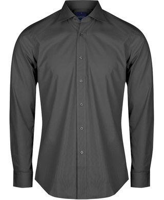 WORKWEAR, SAFETY & CORPORATE CLOTHING SPECIALISTS - Nicholson - Mens Premium Poplin Long Sl Slim Shirt