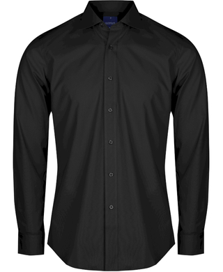 WORKWEAR, SAFETY & CORPORATE CLOTHING SPECIALISTS Nicholson - Mens Premium Poplin Long Sl Slim Shirt