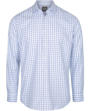 WORKWEAR, SAFETY & CORPORATE CLOTHING SPECIALISTS - BOURKE - MEN'S LONG SLEEVE OXFORD WINDOW PANE CHECK SHIRT