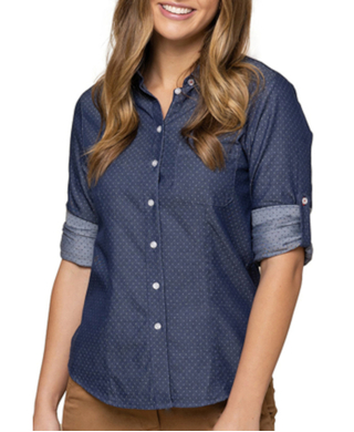 WORKWEAR, SAFETY & CORPORATE CLOTHING SPECIALISTS - WELLINGTON - Women's Denim Dobby shirt