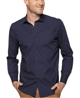 WORKWEAR, SAFETY & CORPORATE CLOTHING SPECIALISTS - SOHO - MEN'S LONG SLEEVE DOT PRINT SHIRT