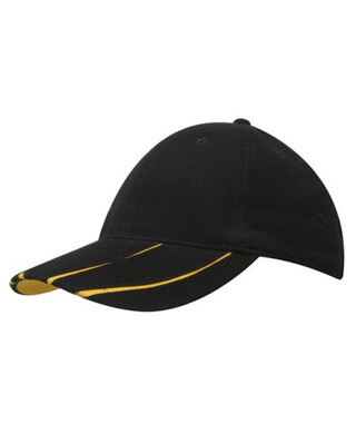 WORKWEAR, SAFETY & CORPORATE CLOTHING SPECIALISTS Brushed Heavy Cotton Cap with Laminated Two-Tone Peak