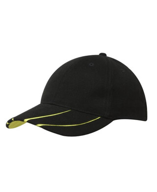 WORKWEAR, SAFETY & CORPORATE CLOTHING SPECIALISTS - Brushed Heavy Cotton Cap w/ Hi-Vis Laminated Two-Tone Peak