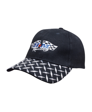 WORKWEAR, SAFETY & CORPORATE CLOTHING SPECIALISTS - Brushed Heavy Cotton Cap with Checker Plate on Peak