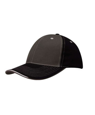 WORKWEAR, SAFETY & CORPORATE CLOTHING SPECIALISTS - Brushed Heavy Cotton Two Tone Cap w/ Open Lip Sandwich