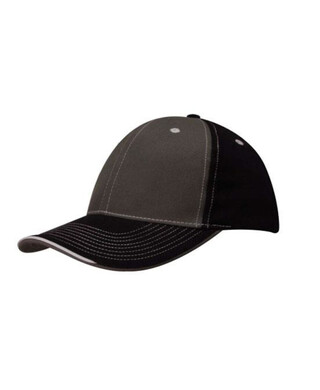 WORKWEAR, SAFETY & CORPORATE CLOTHING SPECIALISTS Brushed Heavy Cotton Two Tone Cap w/ Open Lip Sandwich