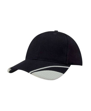 WORKWEAR, SAFETY & CORPORATE CLOTHING SPECIALISTS Brushed Heavy Cotton Cap with Mesh Inserts on Peak