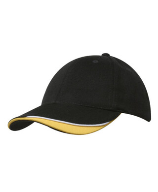 WORKWEAR, SAFETY & CORPORATE CLOTHING SPECIALISTS - Brushed Heavy Cotton Cap with Indented Peak