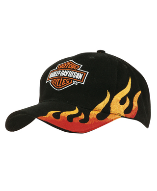 WORKWEAR, SAFETY & CORPORATE CLOTHING SPECIALISTS - Brushed Heavy Cotton Cap with Flame Embroidery