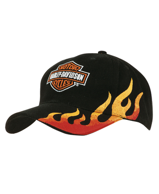 WORKWEAR, SAFETY & CORPORATE CLOTHING SPECIALISTS Brushed Heavy Cotton Cap with Flame Embroidery