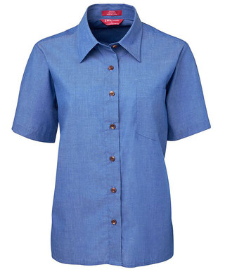 WORKWEAR, SAFETY & CORPORATE CLOTHING SPECIALISTS - JB's Ladies Original Short Sleeve Indigo Chambray Shirt