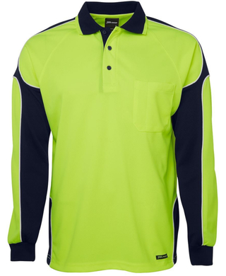 WORKWEAR, SAFETY & CORPORATE CLOTHING SPECIALISTS JB's HI VIS 4602.1 L/S Arm Panel Polo