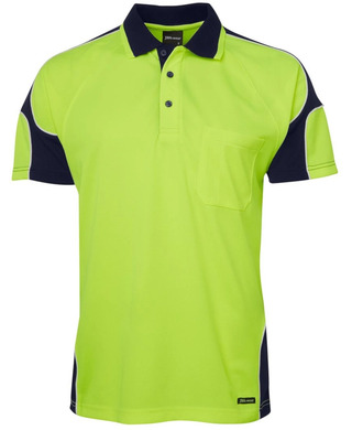 WORKWEAR, SAFETY & CORPORATE CLOTHING SPECIALISTS JB's HI VIS 4602.1 S/S ARM PANEL POLO 1