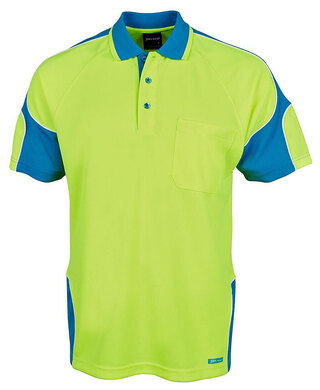 WORKWEAR, SAFETY & CORPORATE CLOTHING SPECIALISTS - JB's HI VIS 4602.1 S/S ARM PANEL POLO 1