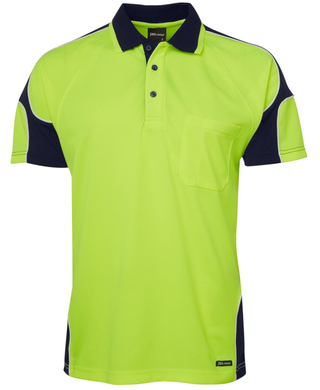 WORKWEAR, SAFETY & CORPORATE CLOTHING SPECIALISTS - JB's HI VIS 4602.1 S/S Arm Panel Polo