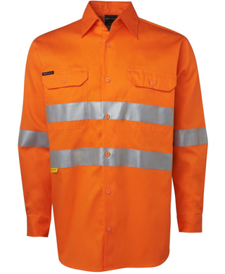 WORKWEAR, SAFETY & CORPORATE CLOTHING SPECIALISTS - JB's Hi Vis Long Sleeve (D+N) 150G Work Shirt