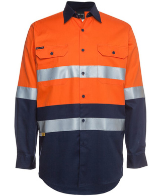 WORKWEAR, SAFETY & CORPORATE CLOTHING SPECIALISTS - JB's HI VIS L/S (D+N) 150G WORK SHIRT