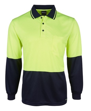 WORKWEAR, SAFETY & CORPORATE CLOTHING SPECIALISTS JB's HV L/S Jacquard Polo