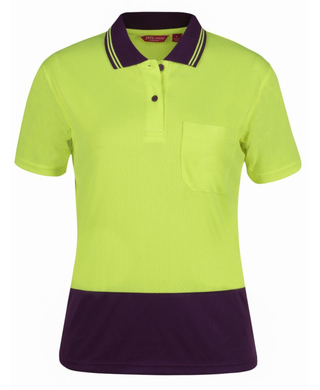 WORKWEAR, SAFETY & CORPORATE CLOTHING SPECIALISTS - JB's Ladies Hi Vis Short Sleeve Jaquard Polo