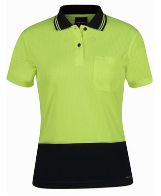 WORKWEAR, SAFETY & CORPORATE CLOTHING SPECIALISTS JB's Ladies Hi Vis Short Sleeve Jaquard Polo