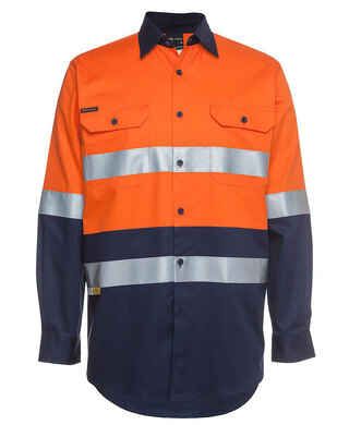 WORKWEAR, SAFETY & CORPORATE CLOTHING SPECIALISTS - JB's Hi Vis (D+N) Long Sleeve 190G Shirt