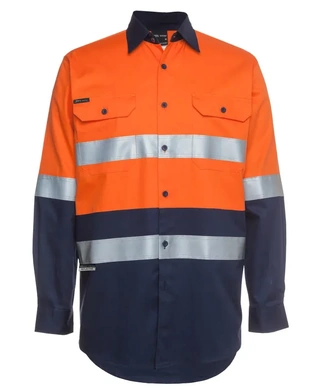 WORKWEAR, SAFETY & CORPORATE CLOTHING SPECIALISTS - JB's Hi Vis (D+N) Long Sleeve 190G Shirt