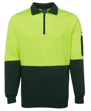 WORKWEAR, SAFETY & CORPORATE CLOTHING SPECIALISTS - JB's Hi Vis 1/2 Zip Fleecy Sweat