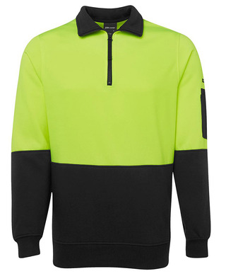 WORKWEAR, SAFETY & CORPORATE CLOTHING SPECIALISTS JB's Hi Vis 1/2 Zip Fleecy Sweat