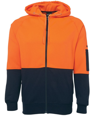 WORKWEAR, SAFETY & CORPORATE CLOTHING SPECIALISTS JB's Hi Vis Full Zip Fleecy Hoodie